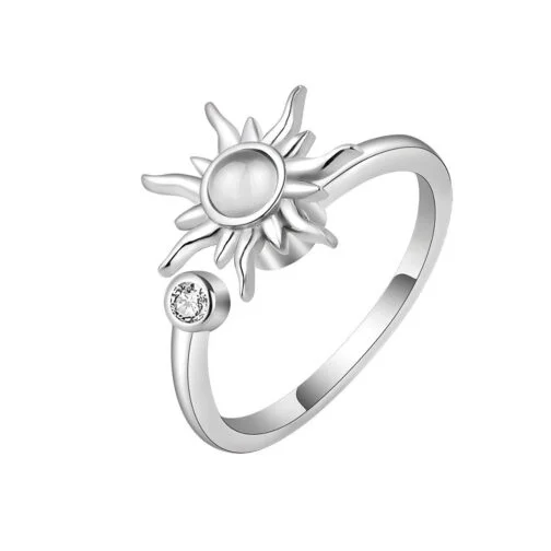 bague anti stress sun argent