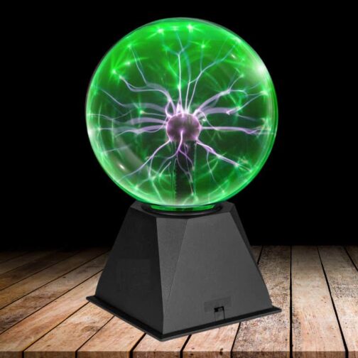lampe boule plasma verte