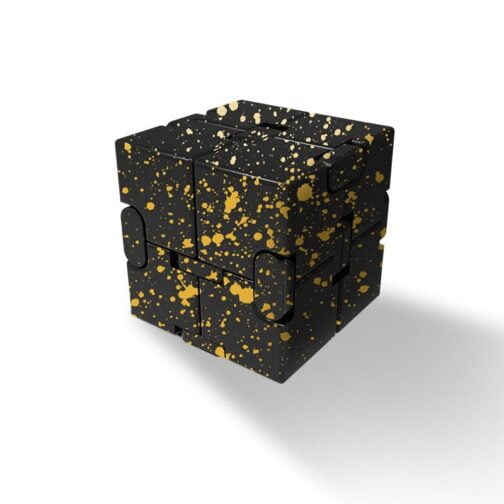 Metal Infinity Cube Black and Yellow